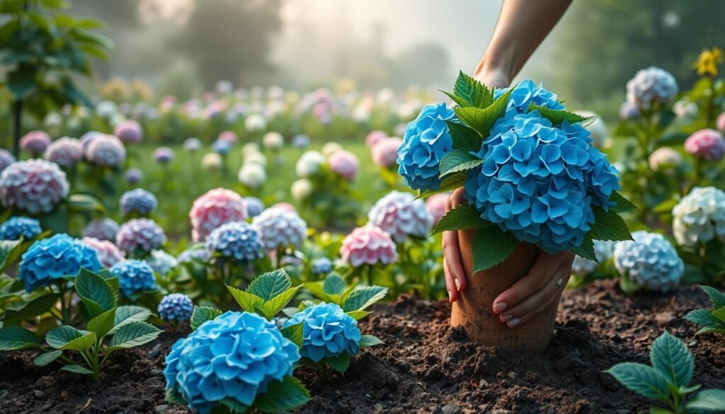 Hortensien vom Topf in den Garten pflanzen