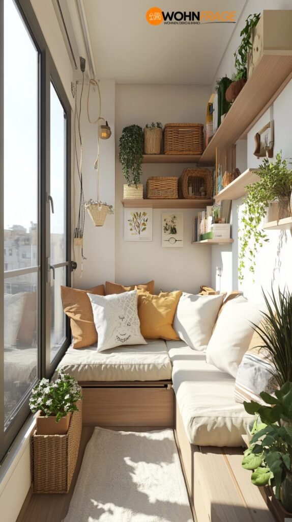 Aufbewahrungsideen für kleinen Balkon