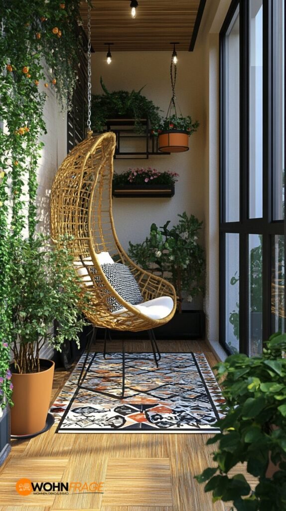 Bodenideen für schmalen Balkon