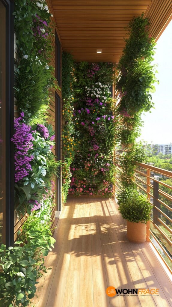 Pflanzenideen für langen schmalen Balkon