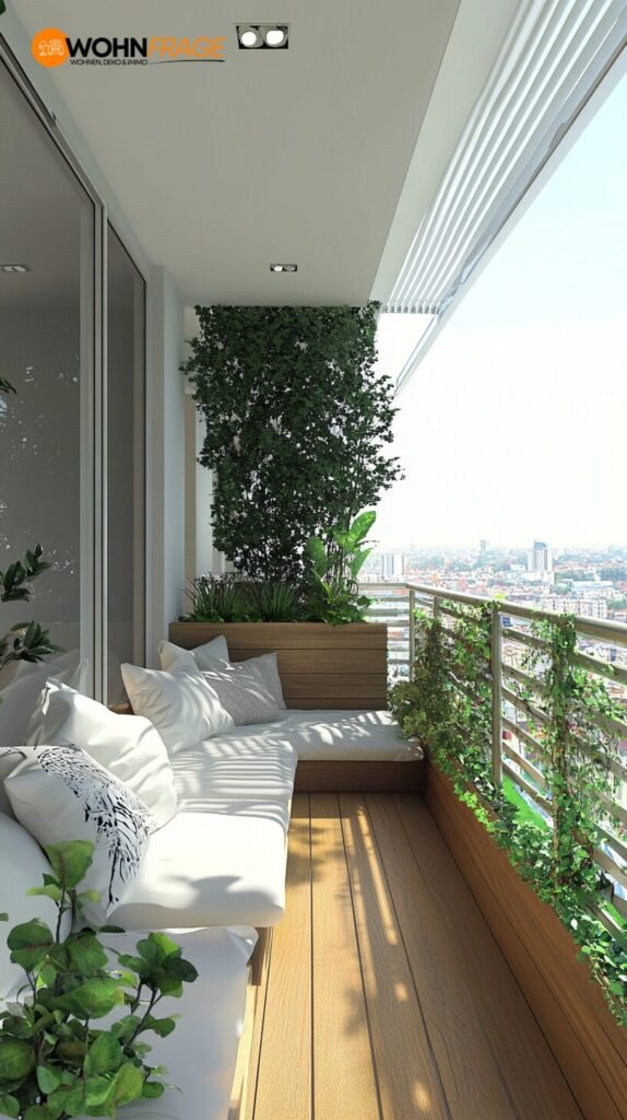 Geplante Raumaufteilung für schmalen Balkon
