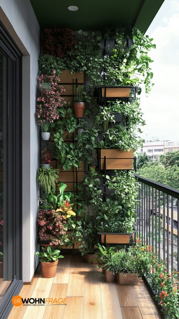 Vertikale Begrünung auf kleinem Balkon
