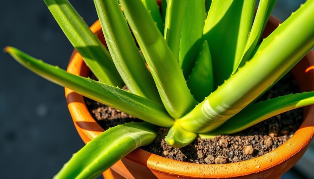 Aloe Vera Erde und Topf