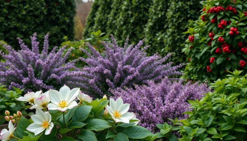 Immergrüne Winterblüher im Garten