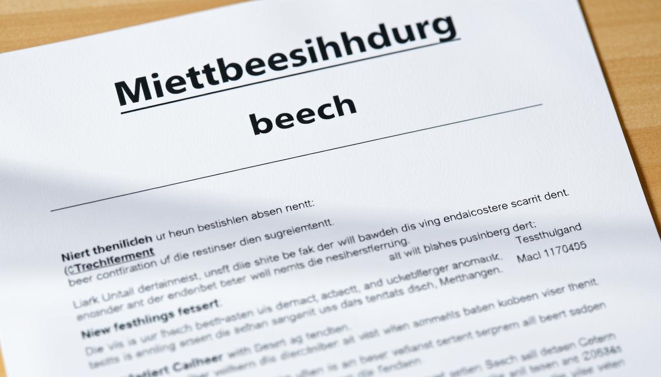 Mietbescheinigung Dokument