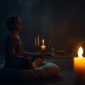 Meditation mit Kerzenlicht