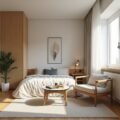 Modernes, minimalistisches Studio-Apartment mit Wohlfühlambiente