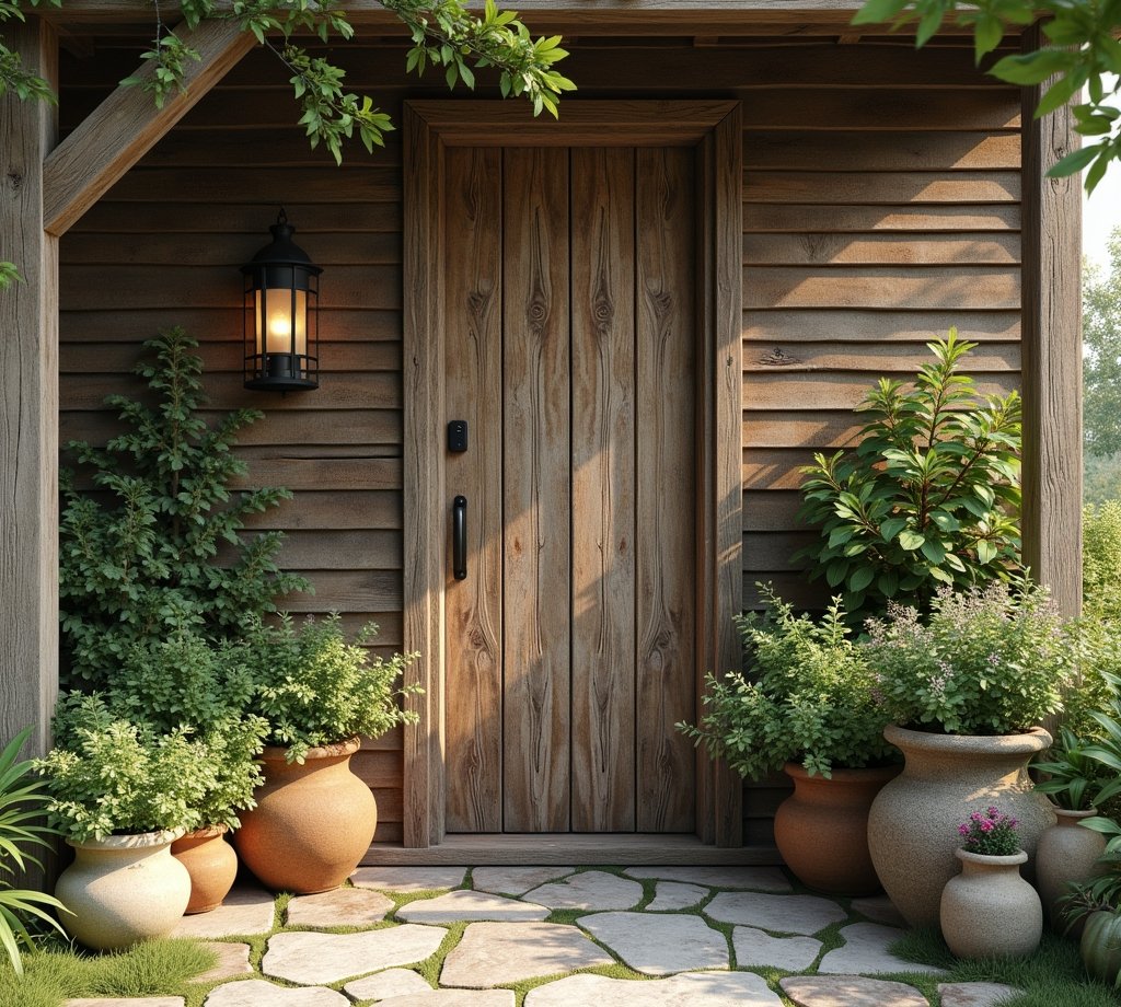 Rustikale Gartendeko aus verwittertem Holz im Vintage-Look