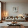Zen-Design Wohnraum mit spirituellen Elementen
