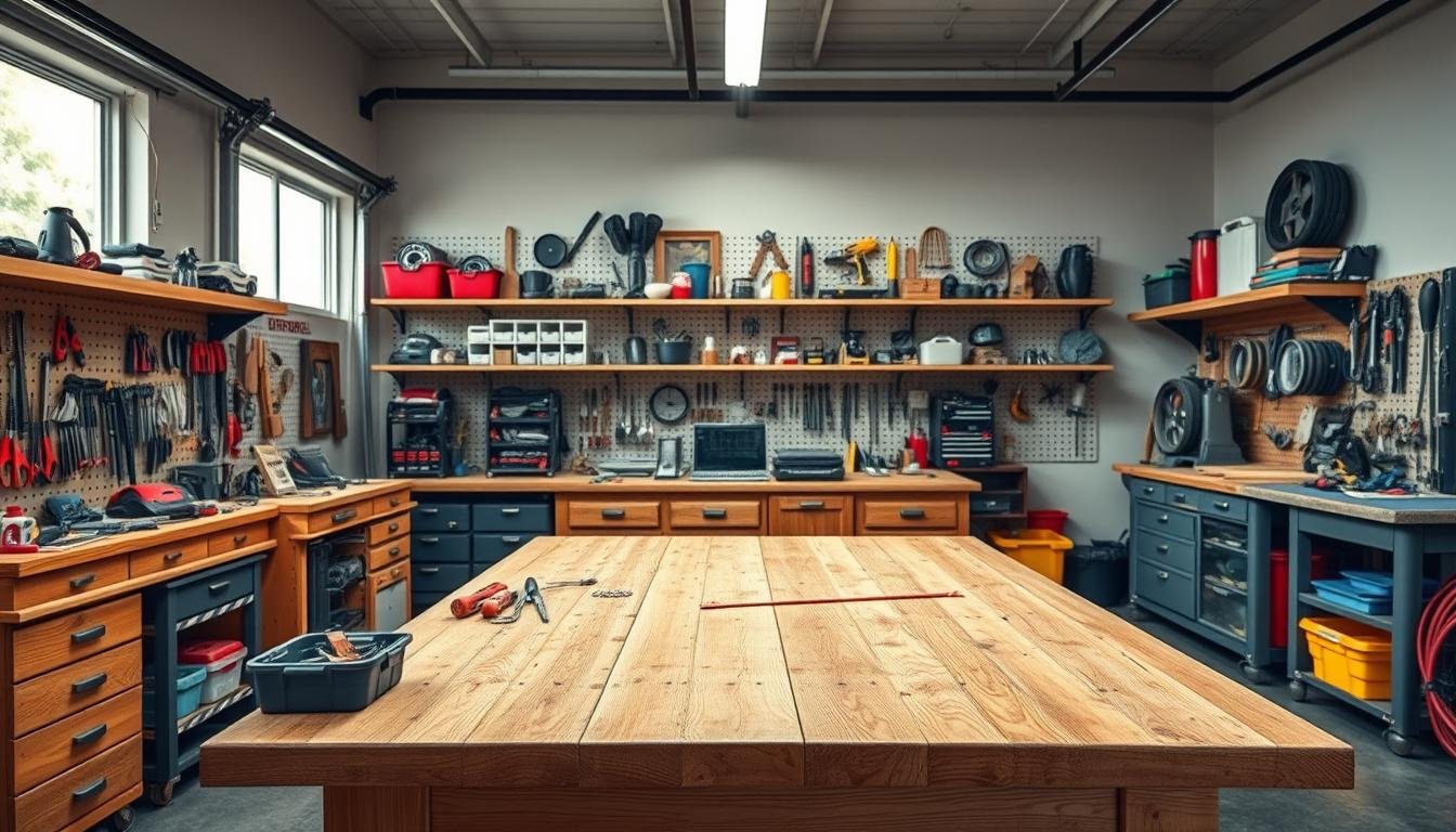 werkbank werkstatteinrichtung ideen garage
