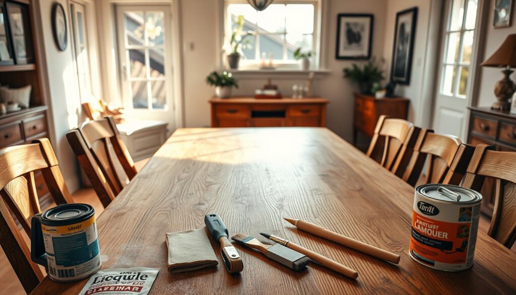 Esstisch lackieren DIY Möbelrenovierung