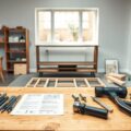 Möbelmontage mit Werkzeugen und Anleitung